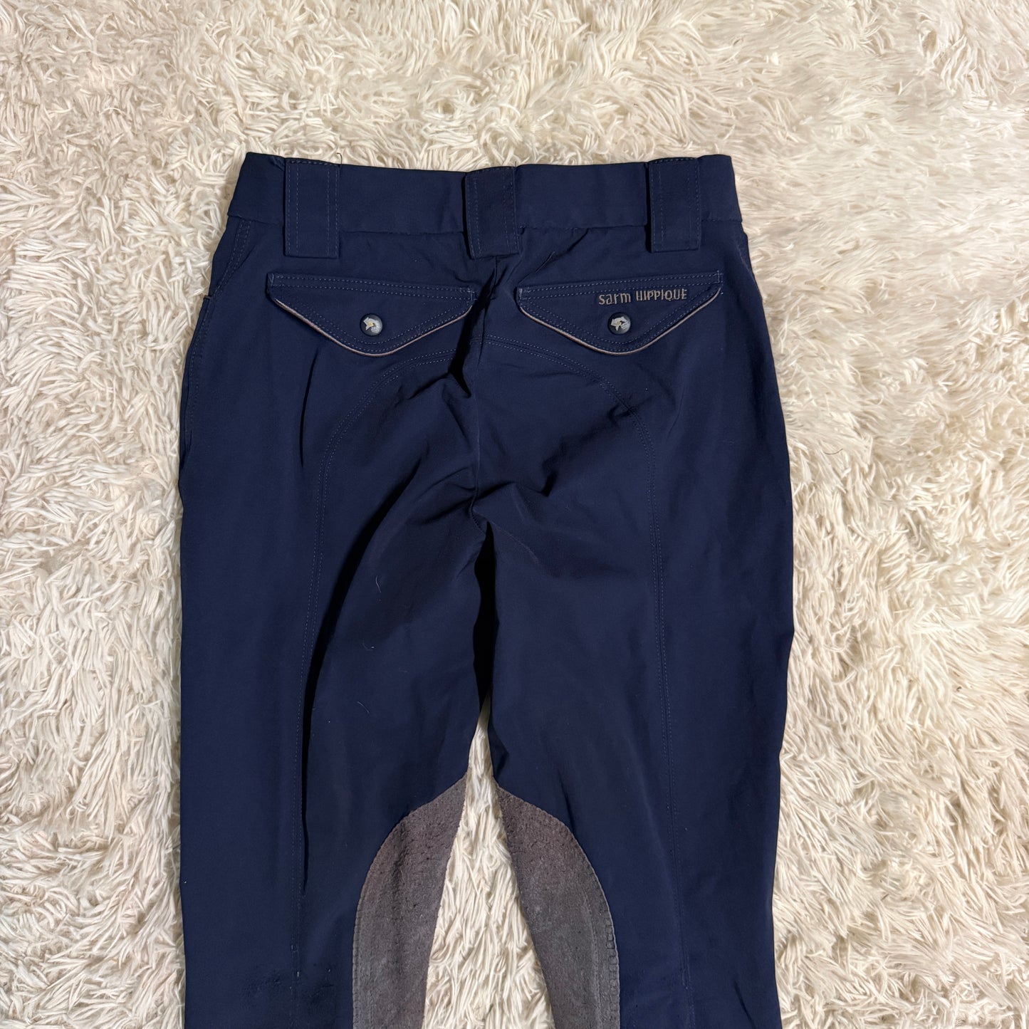 Women’s Size 22R Navy Sarm Hippique Knee Patch Horseback Riding Breeches