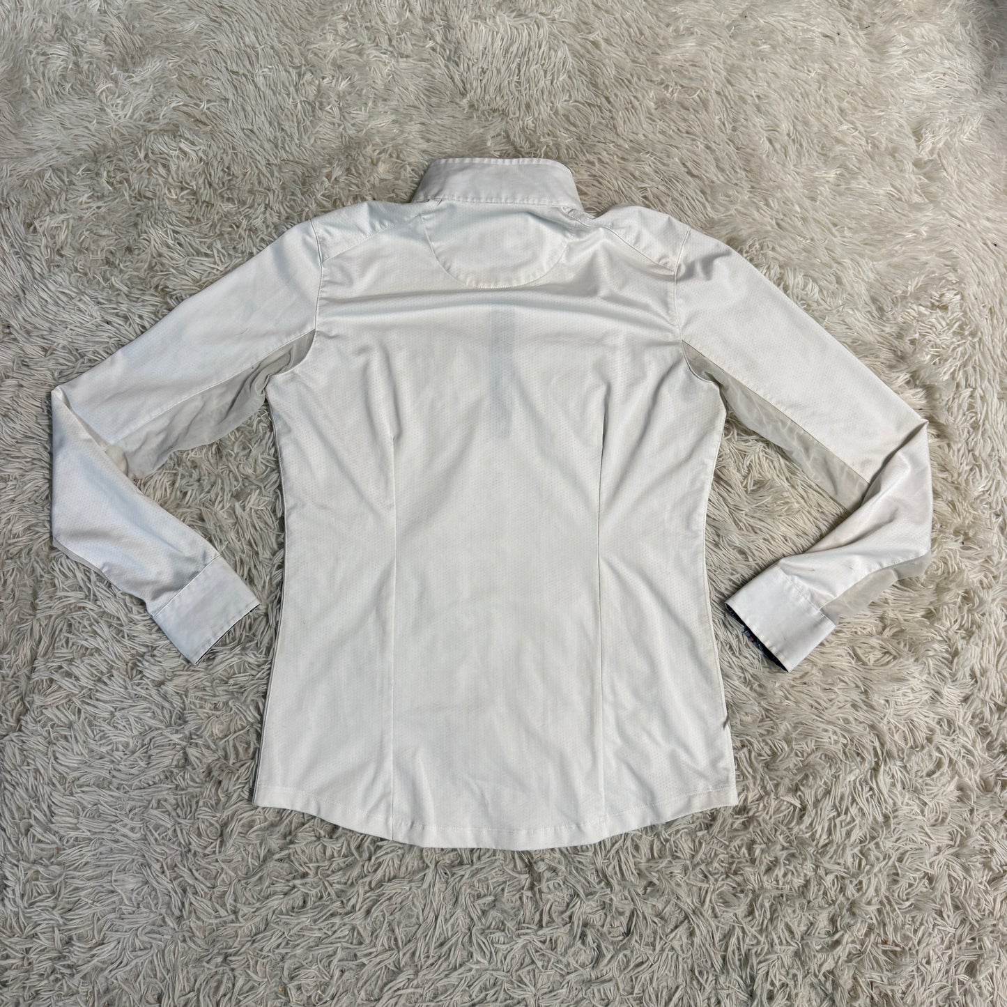 Women’s Medium White Essex Classics Long Sleeve Horseback Riding Show Shirt