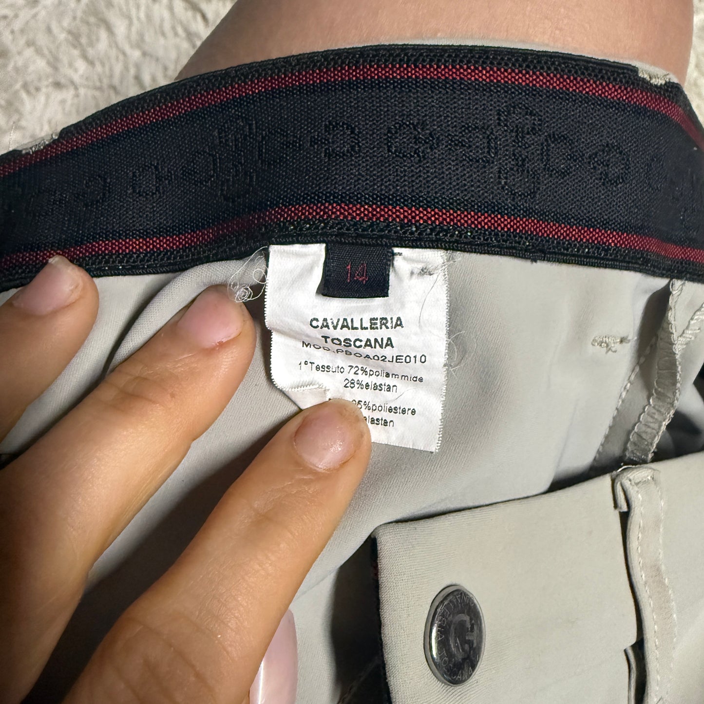 Child’s Size 14R Tan Cavalleria Toscana Knee Patch Horseback Riding Breeches