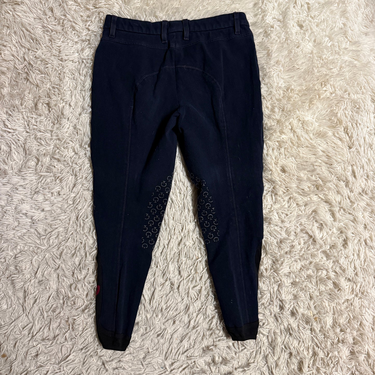 Women’s Size IT42 Navy Jean Cavalleria Toscana Knee Patch Horseback Riding Breeches