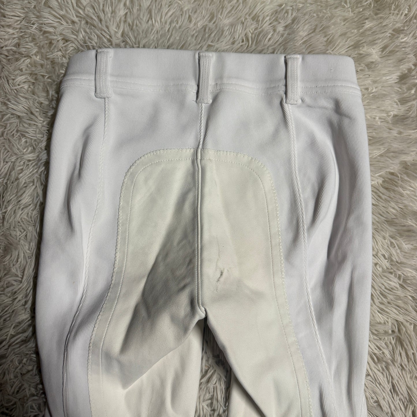 Child’s Large White Irideon Full Seat Horseback Riding Tights