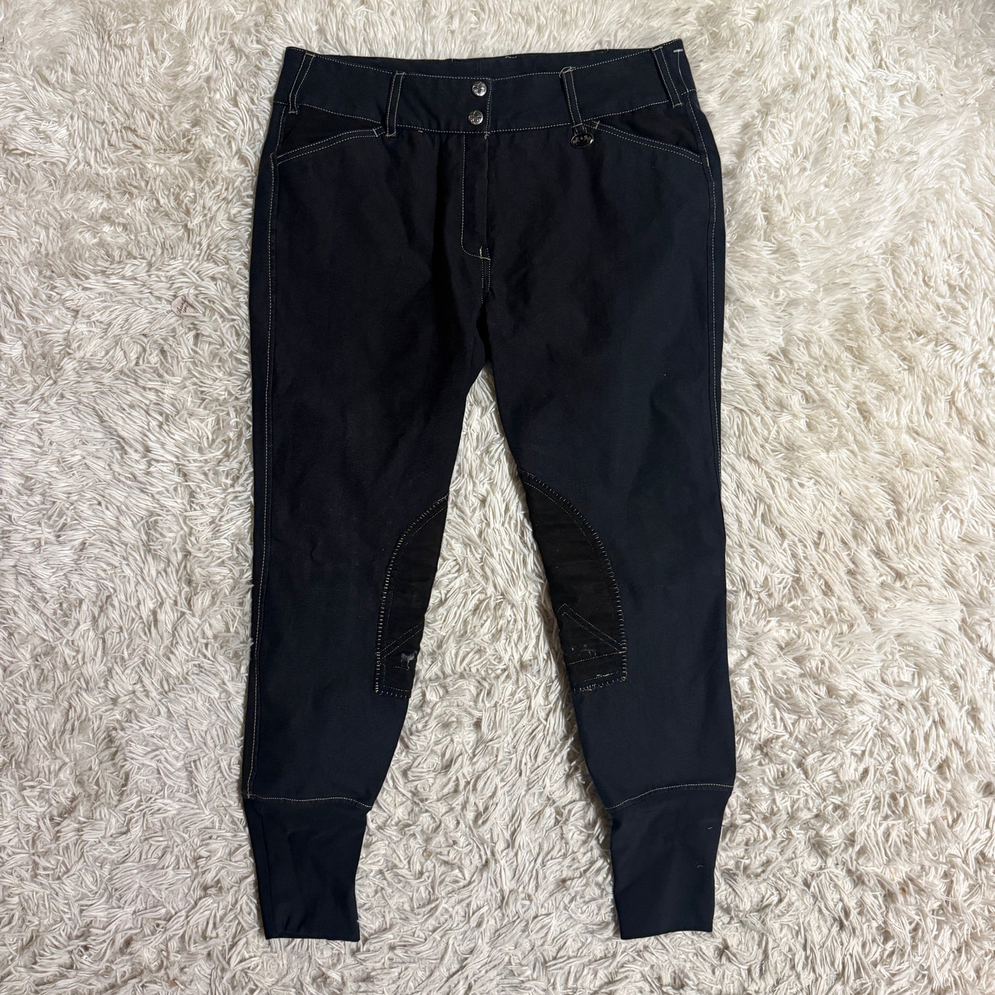 Women’s Size 32R Black Equine Couture Knee Patch Horseback Riding Breeches