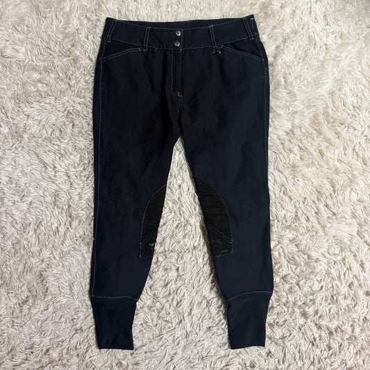 Women’s Size 32R Black Equine Couture Knee Patch Horseback Riding Breeches