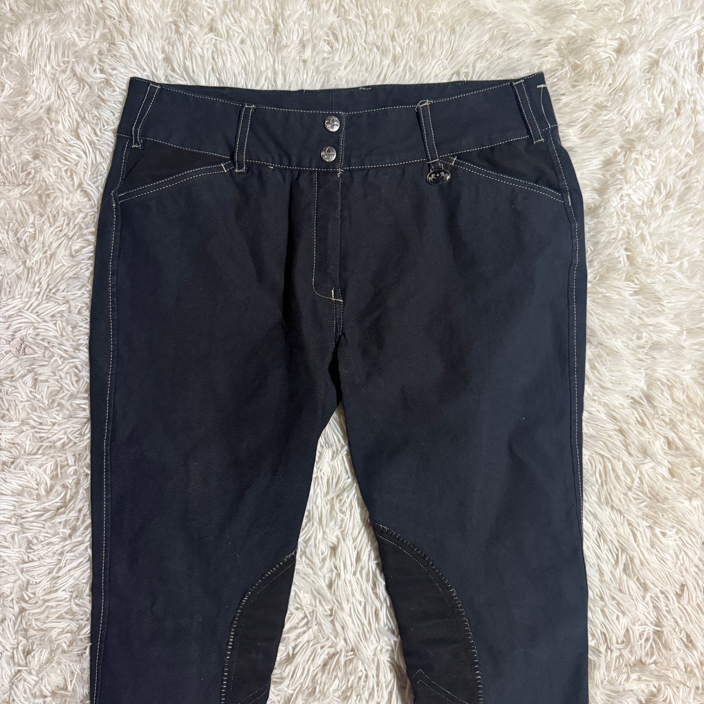 Women’s Size 32R Black Equine Couture Knee Patch Horseback Riding Breeches
