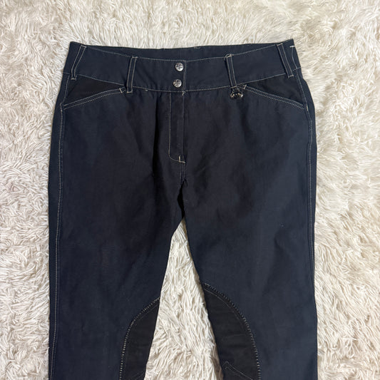 Women’s Size 32R Black Equine Couture Knee Patch Horseback Riding Breeches