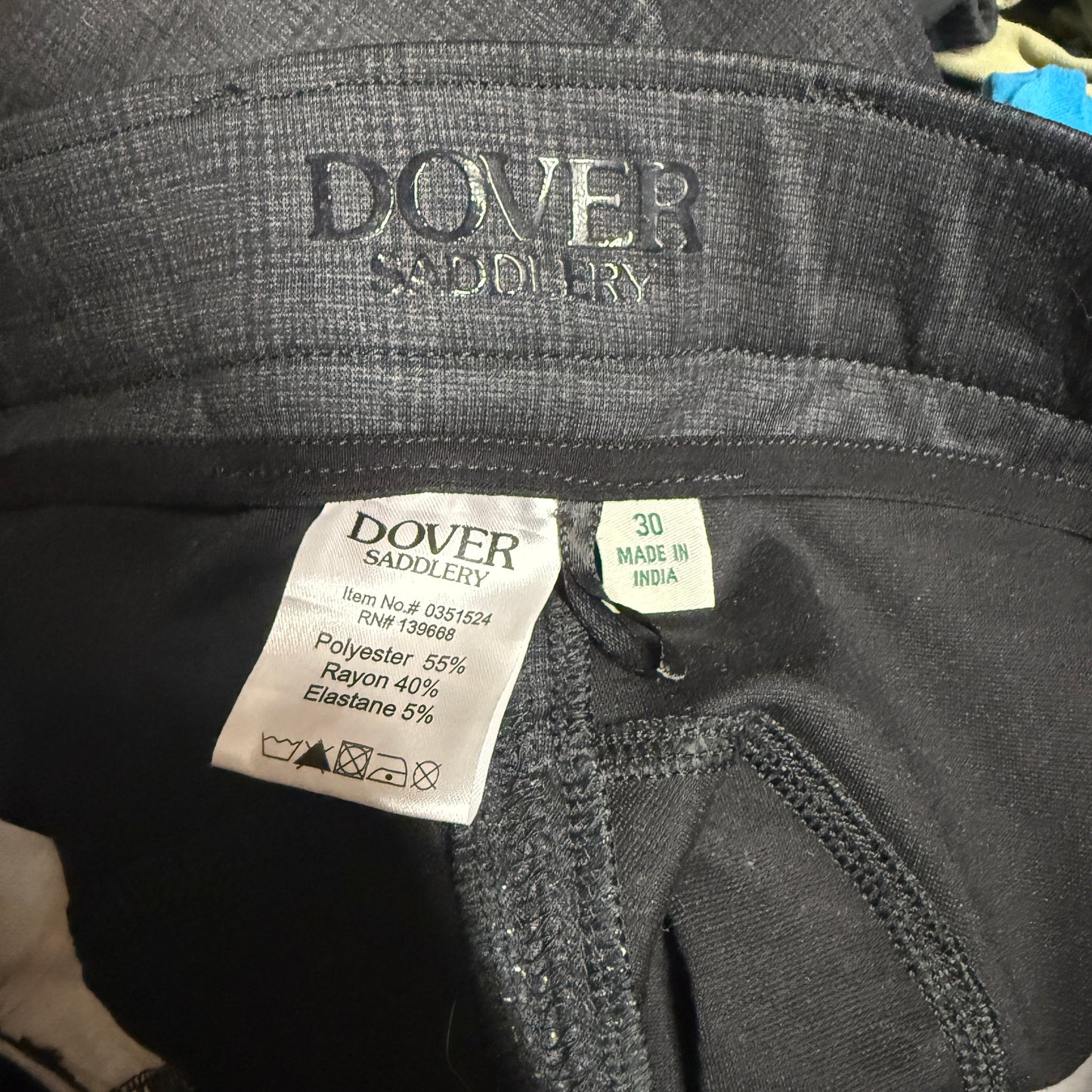 Women’s Size 30R Black Plaid Dover Full Seat Horseback Riding Breeches