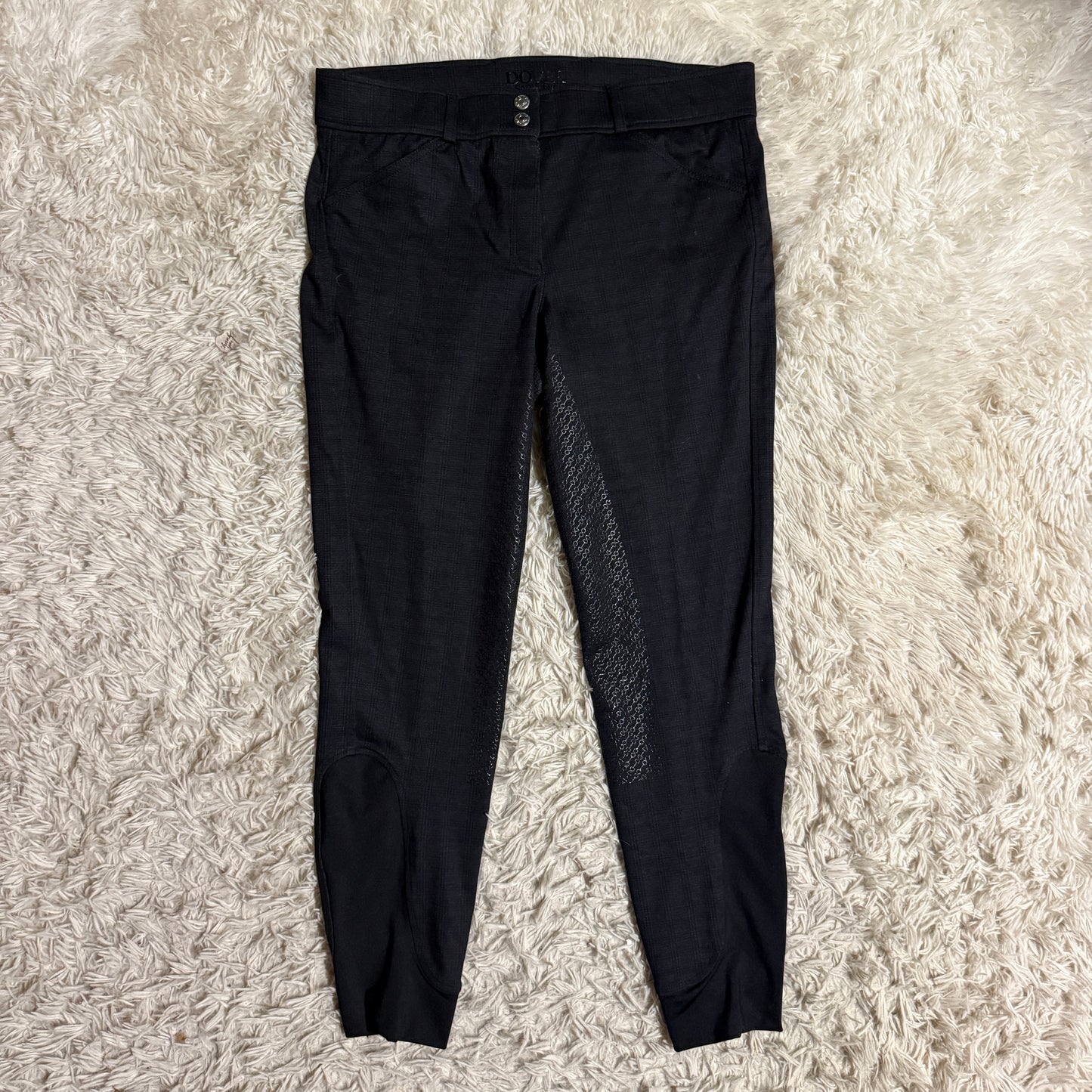 Women’s Size 30R Black Plaid Dover Full Seat Horseback Riding Breeches
