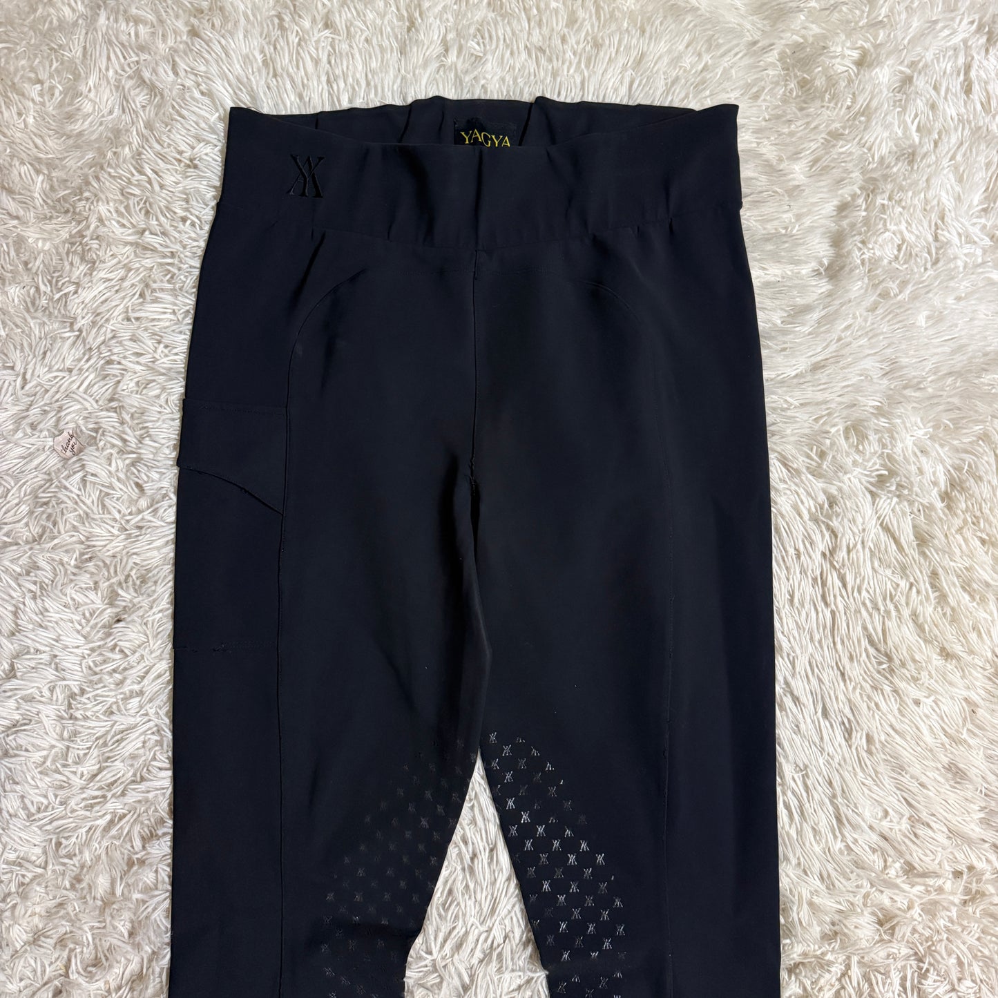 Women’s XL Black YAGYA Knee Patch Horseback Riding Tights