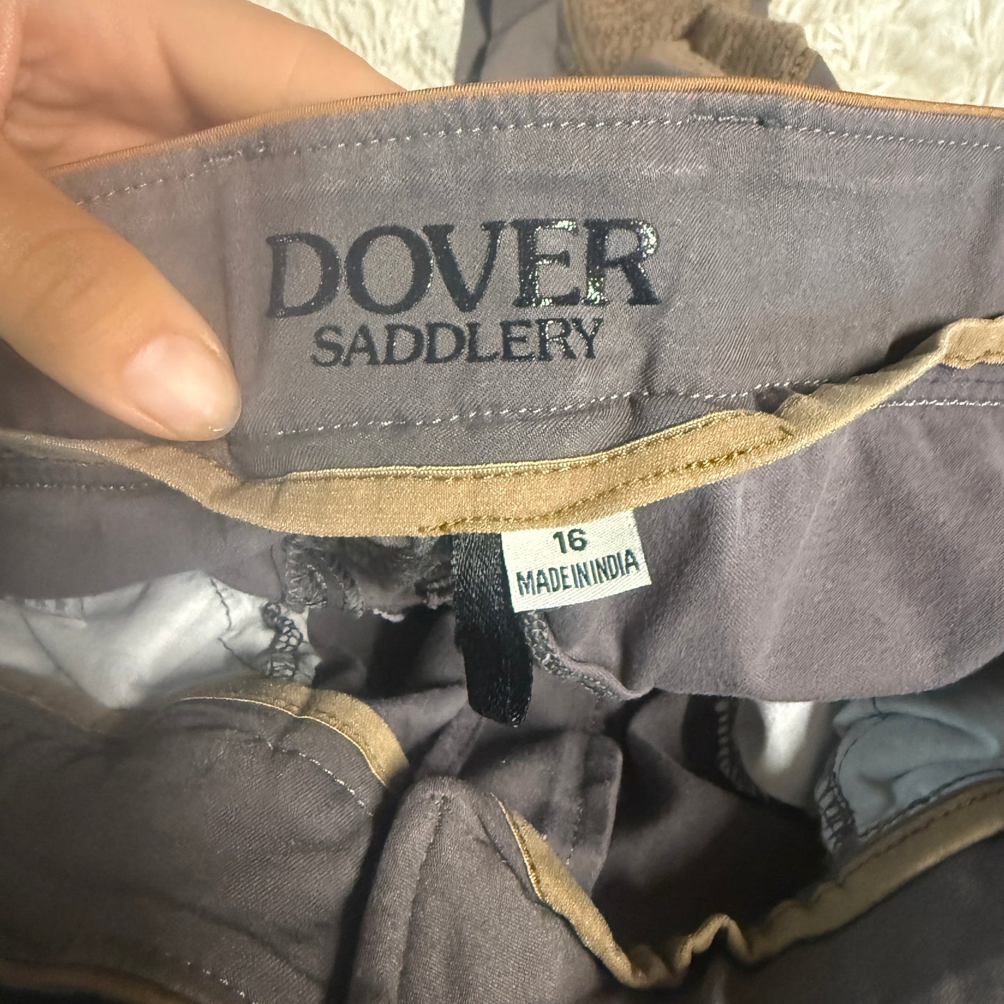 Child’s Size 16R Grey Dover Knee Patch Horseback Riding Breeches