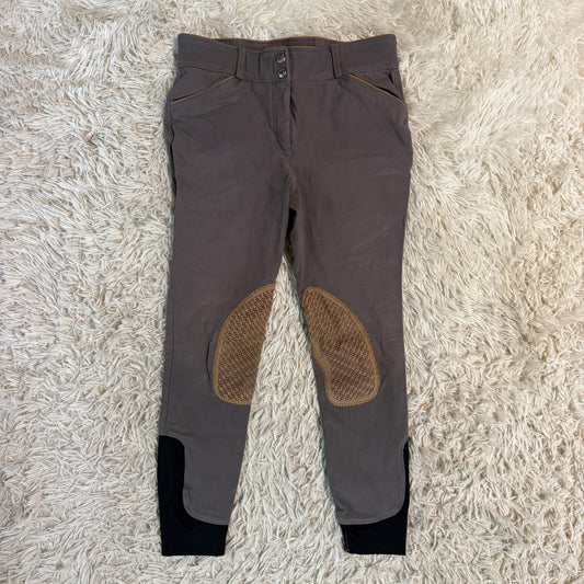 Child’s Size 16R Grey Dover Knee Patch Horseback Riding Breeches