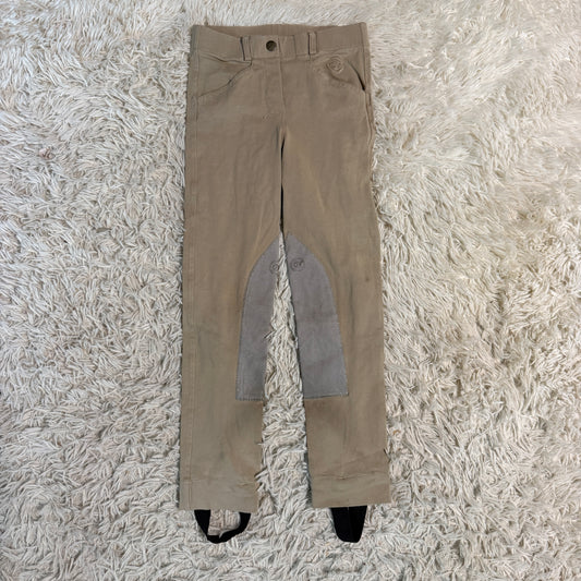 Child’s Small Tan Ovation Knee Patch Horseback Riding Pull On Jodphurs
