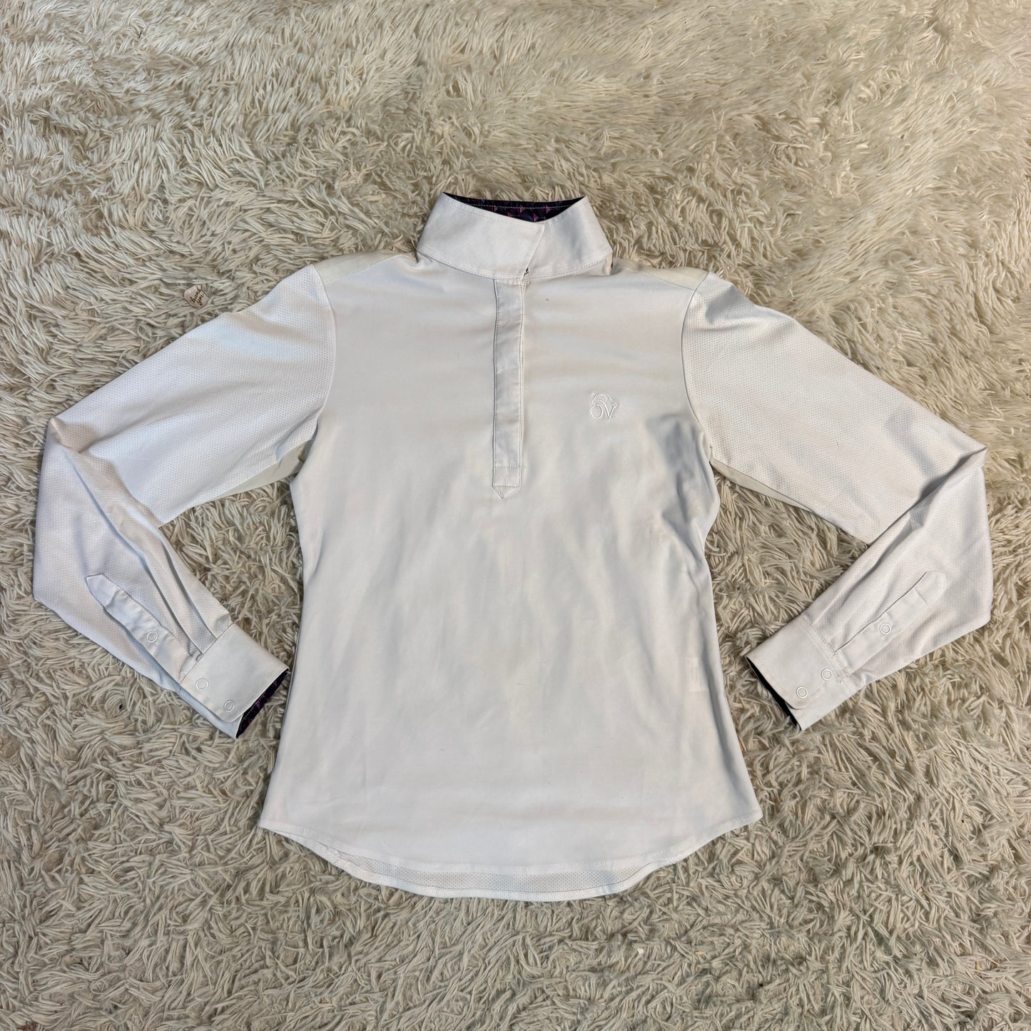 Women’s XS White Ovation Long Sleeve Horseback Riding Show Shirt