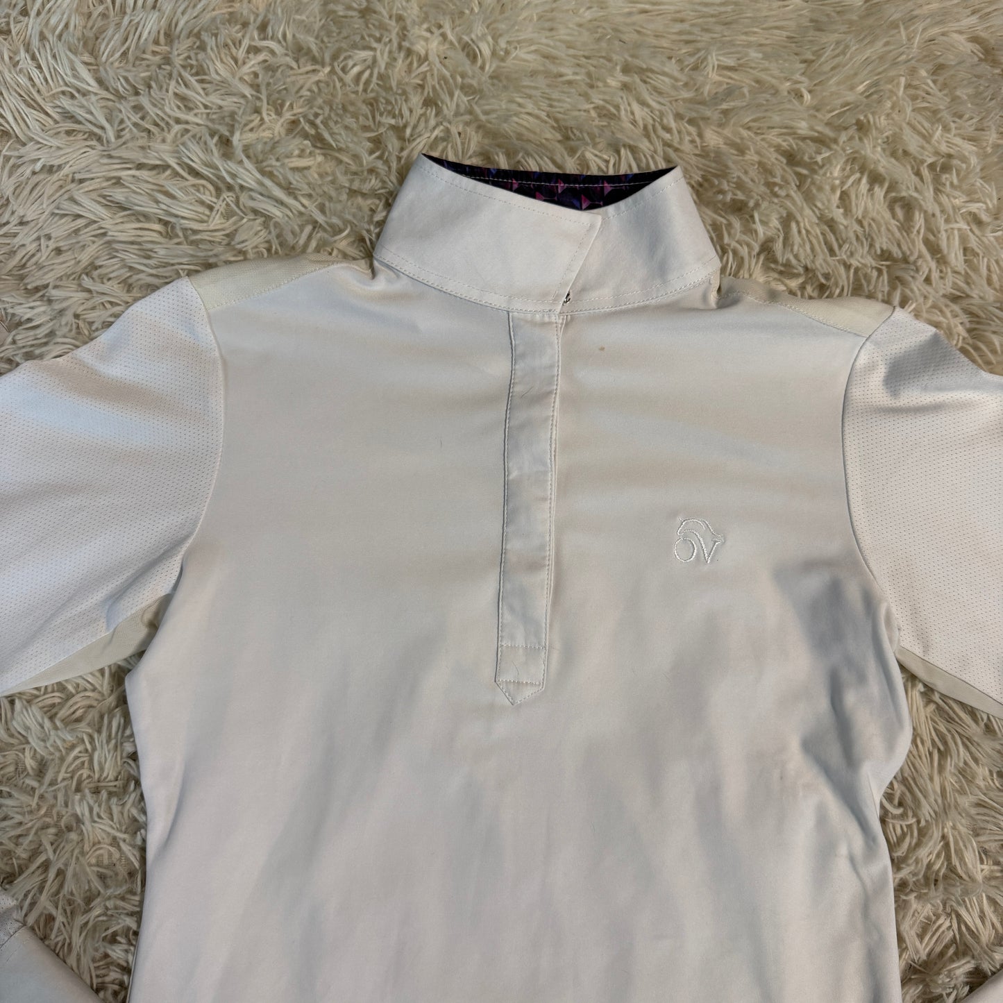 Women’s XS White Ovation Long Sleeve Horseback Riding Show Shirt