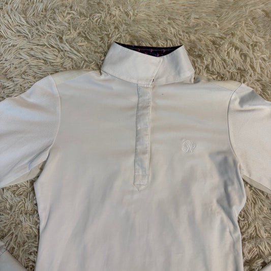 Women’s XS White Ovation Long Sleeve Horseback Riding Show Shirt