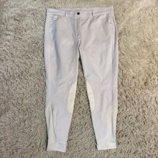 Women’s Size 36R White Smartpak Knee Patch Horseback Riding Breeches