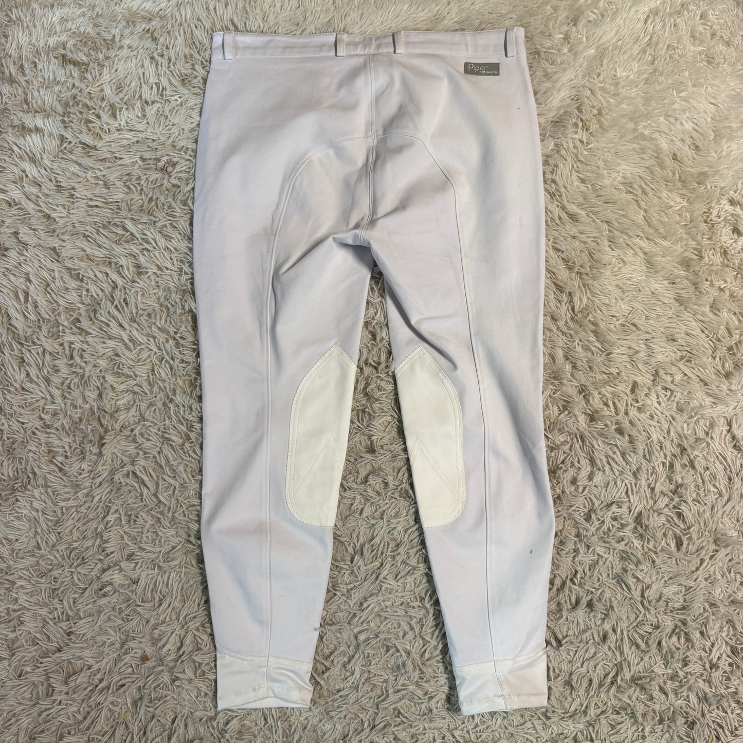 Women’s Size 36R White Smartpak Knee Patch Horseback Riding Breeches