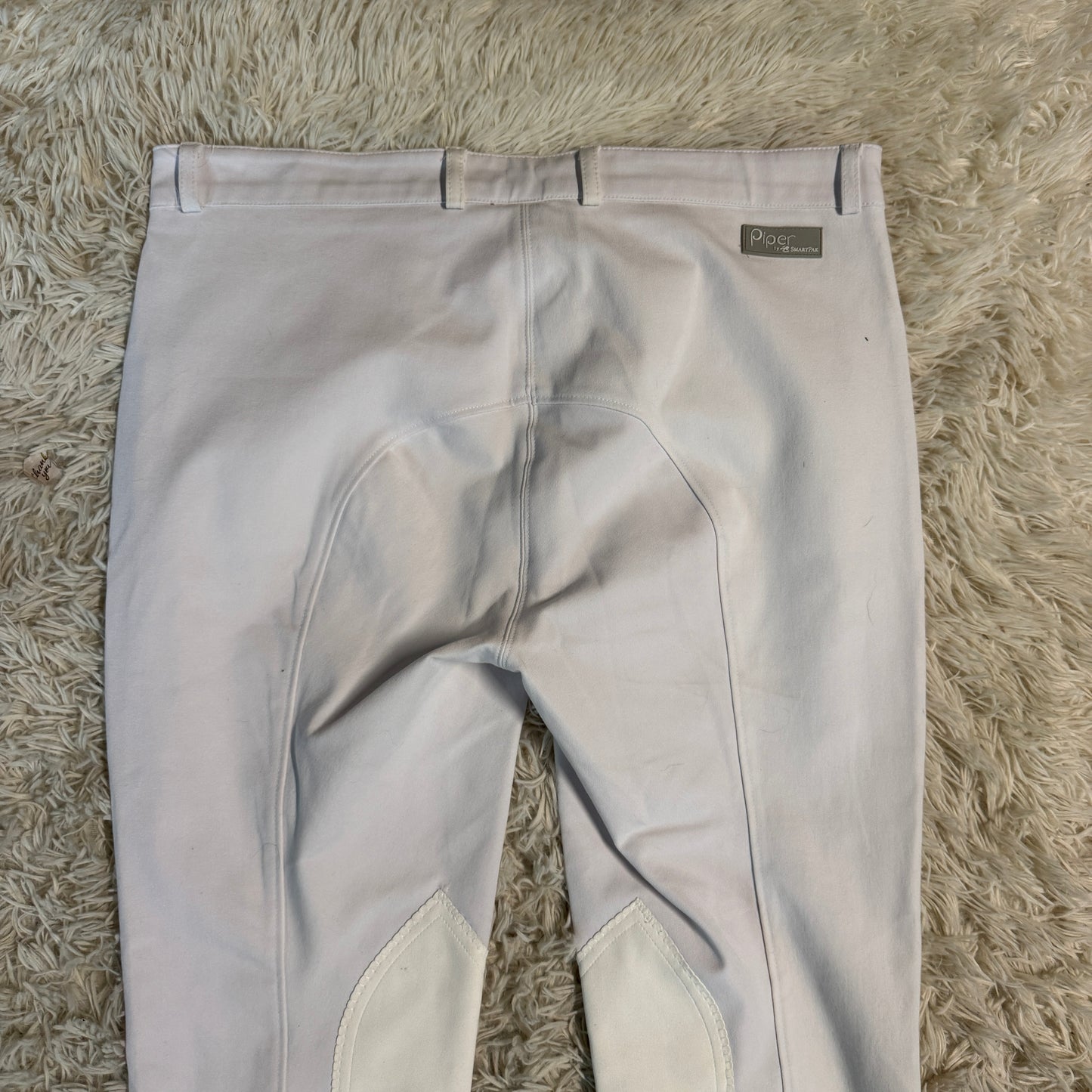 Women’s Size 36R White Smartpak Knee Patch Horseback Riding Breeches