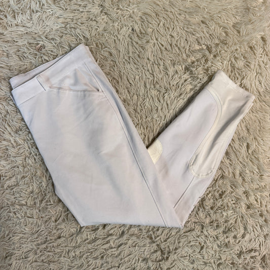Women’s Size 36R White Smartpak Knee Patch Horseback Riding Breeches