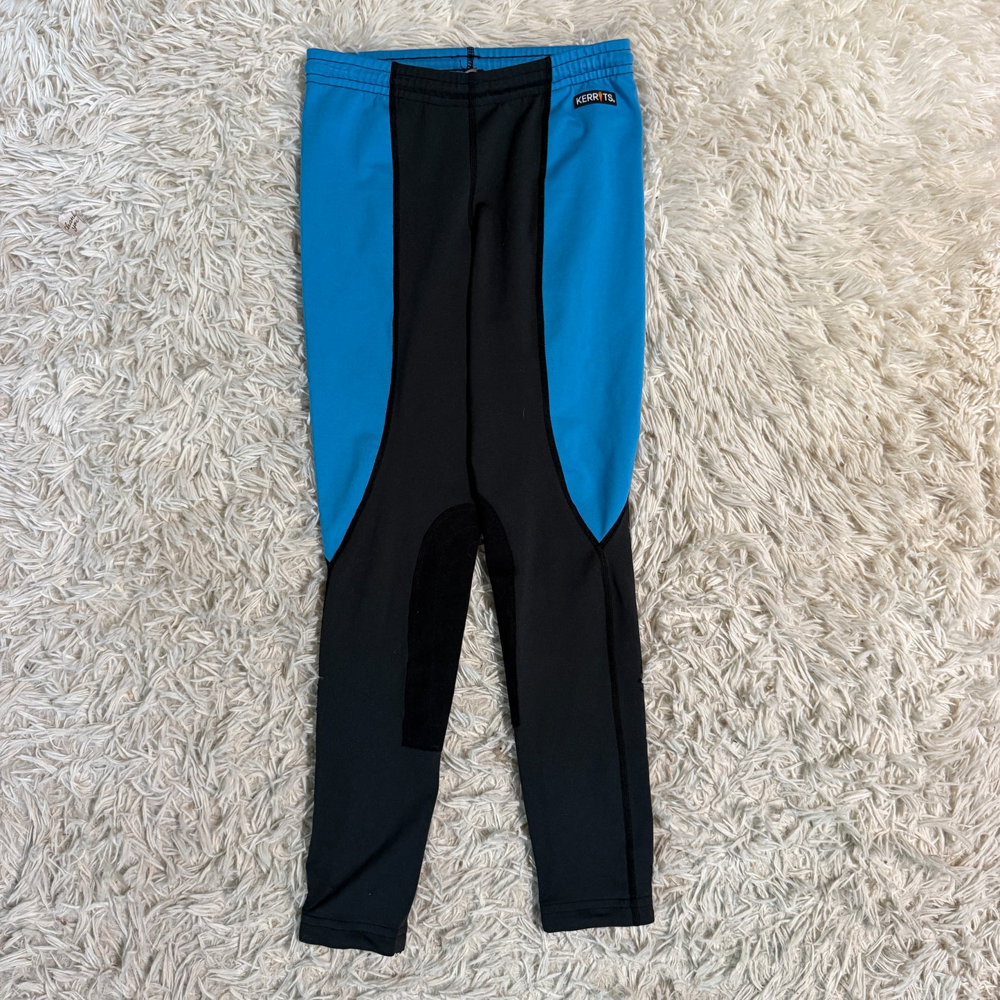 Child’s Medium Blue/Black Kerrits Knee Patch Horseback Riding Tights