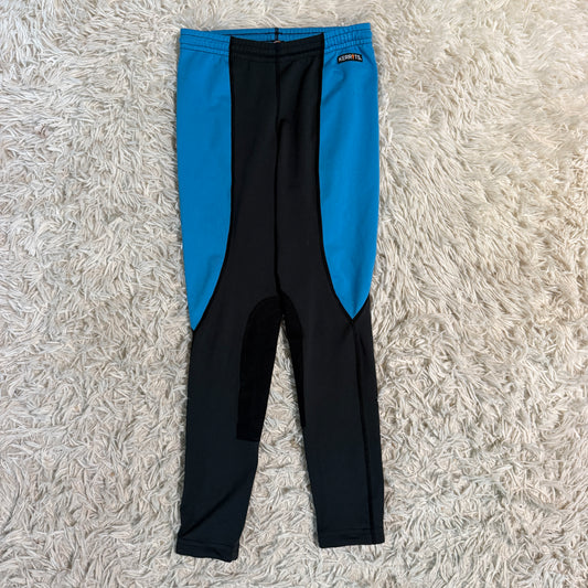 Child’s Medium Blue/Black Kerrits Knee Patch Horseback Riding Tights