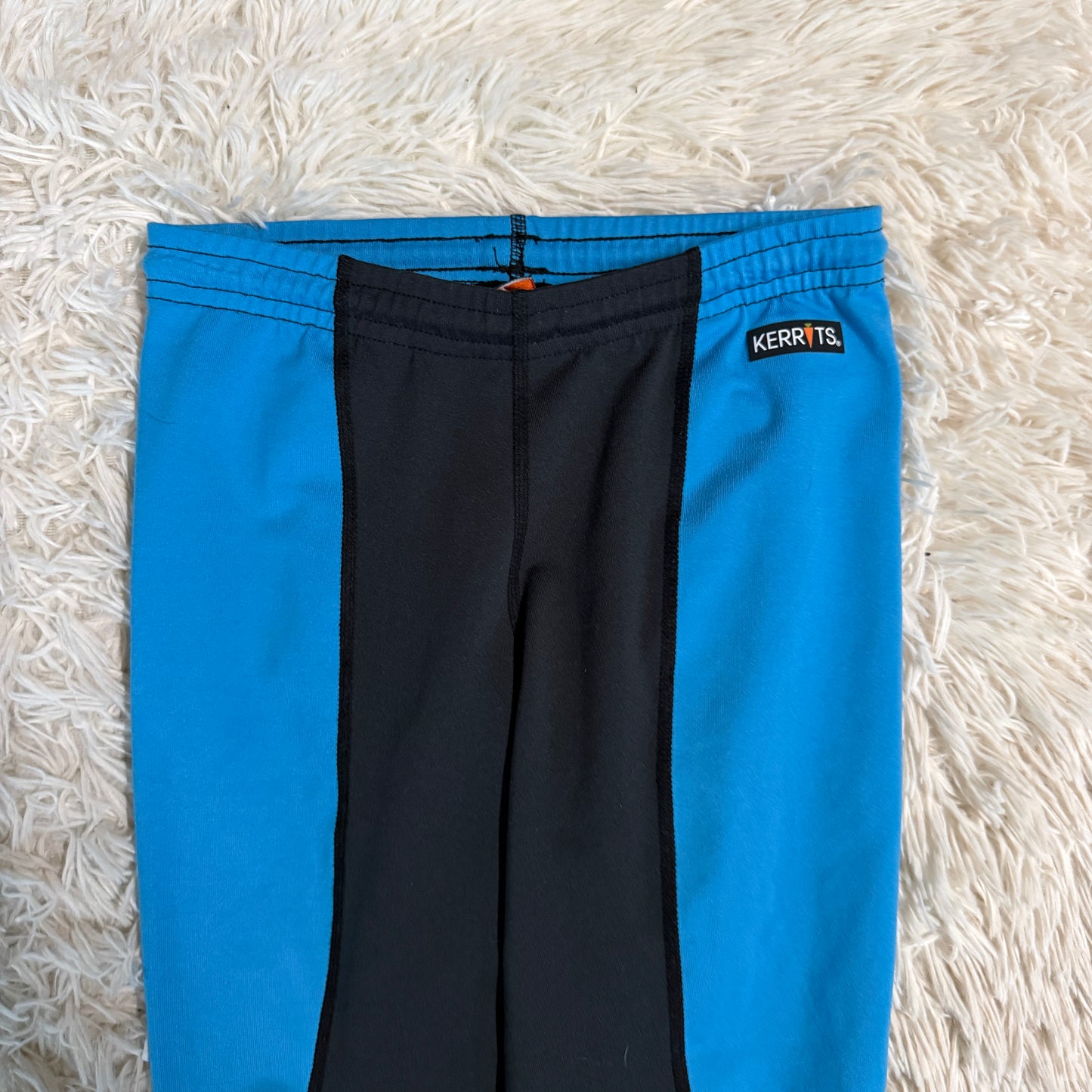 Child’s Medium Blue/Black Kerrits Knee Patch Horseback Riding Tights