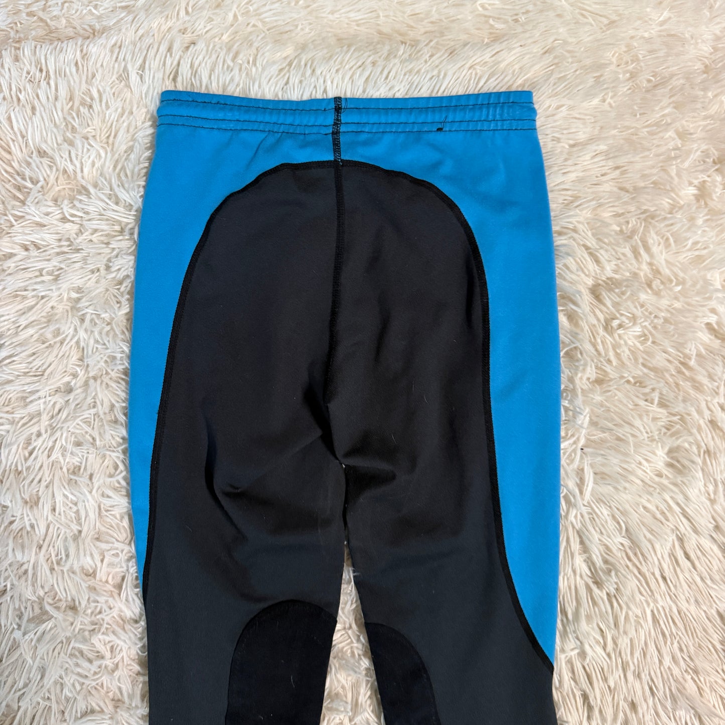 Child’s Medium Blue/Black Kerrits Knee Patch Horseback Riding Tights