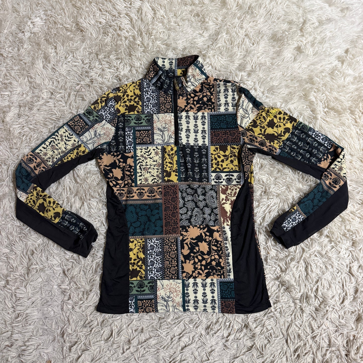 Women’s XS Floral Pattern Kastel Denmark Long Sleeve Horseback Riding Sunshirt