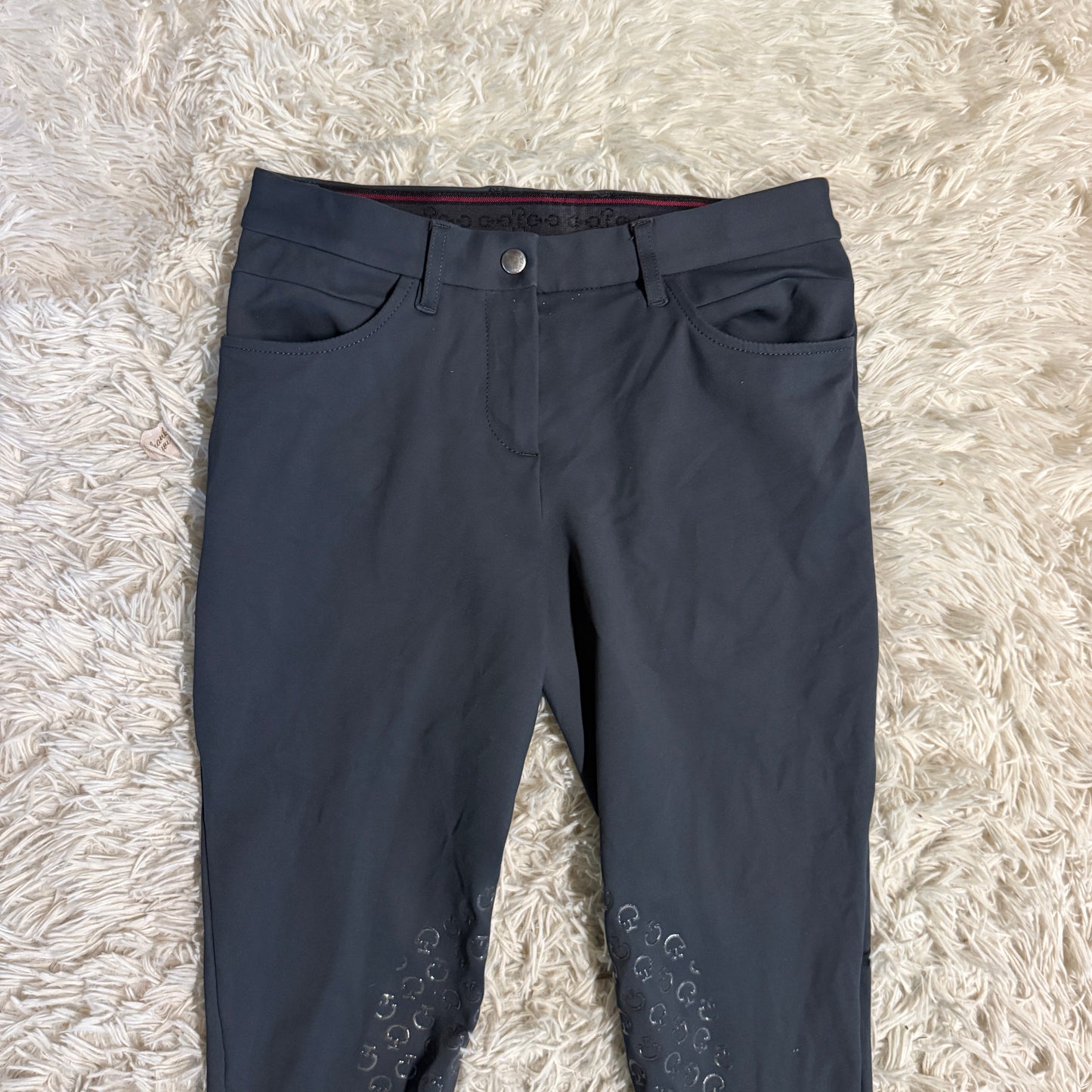 Women’s Size IT42 Grey Cavalleria Toscana Knee Patch Horseback Riding Breeches