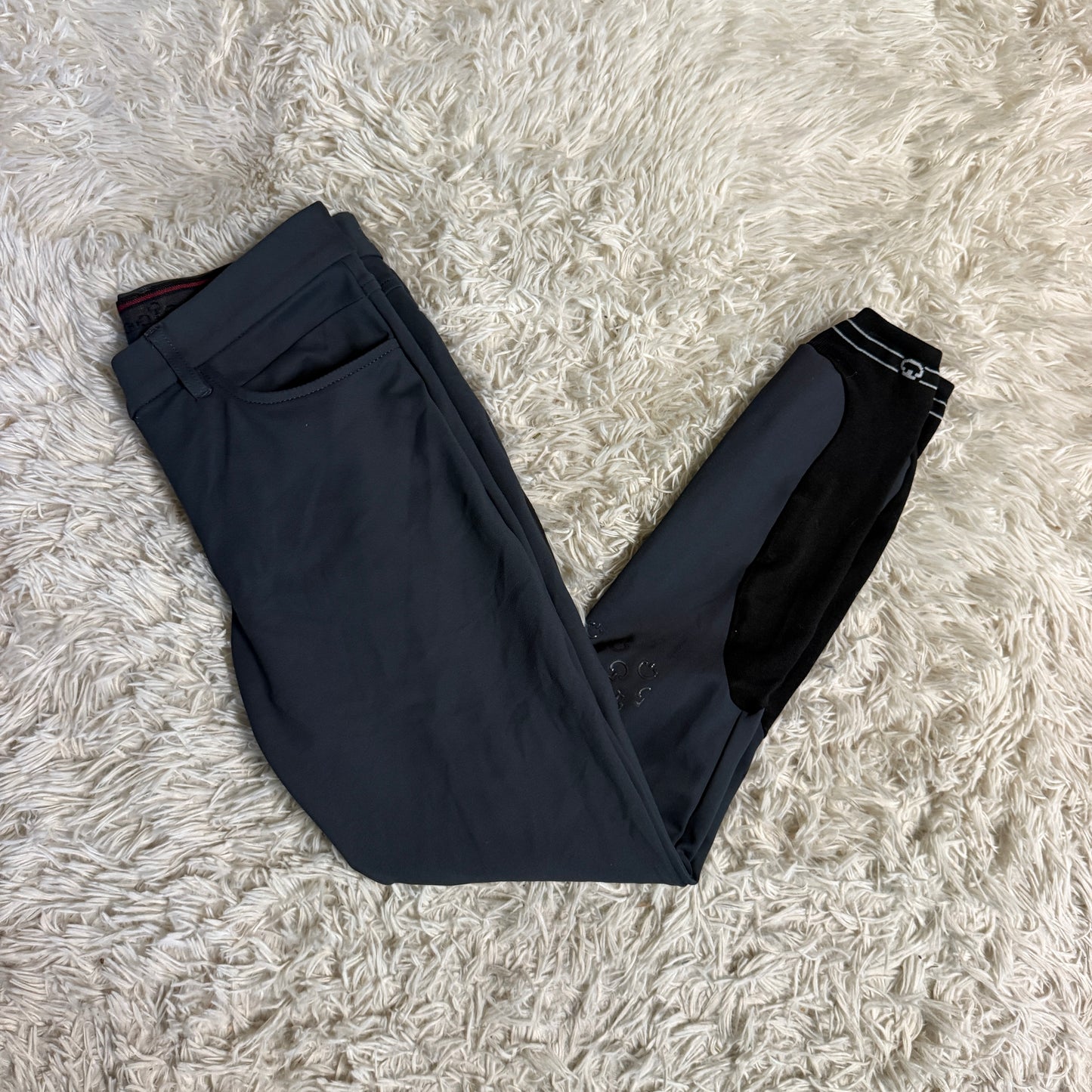 Women’s Size IT42 Grey Cavalleria Toscana Knee Patch Horseback Riding Breeches