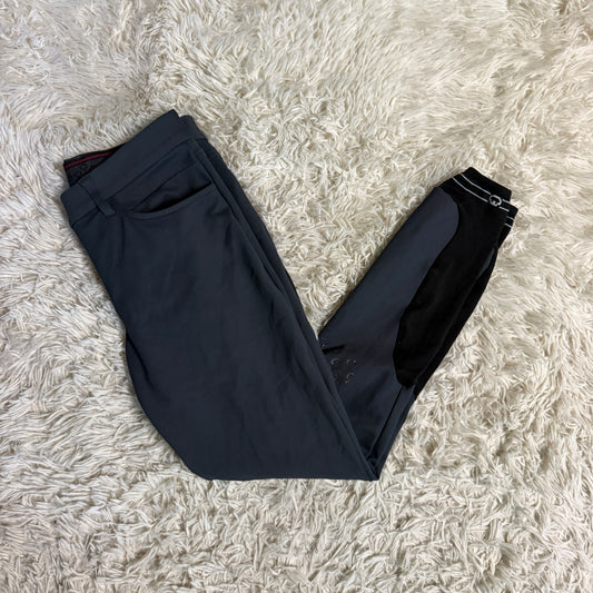 Women’s Size IT42 Grey Cavalleria Toscana Knee Patch Horseback Riding Breeches