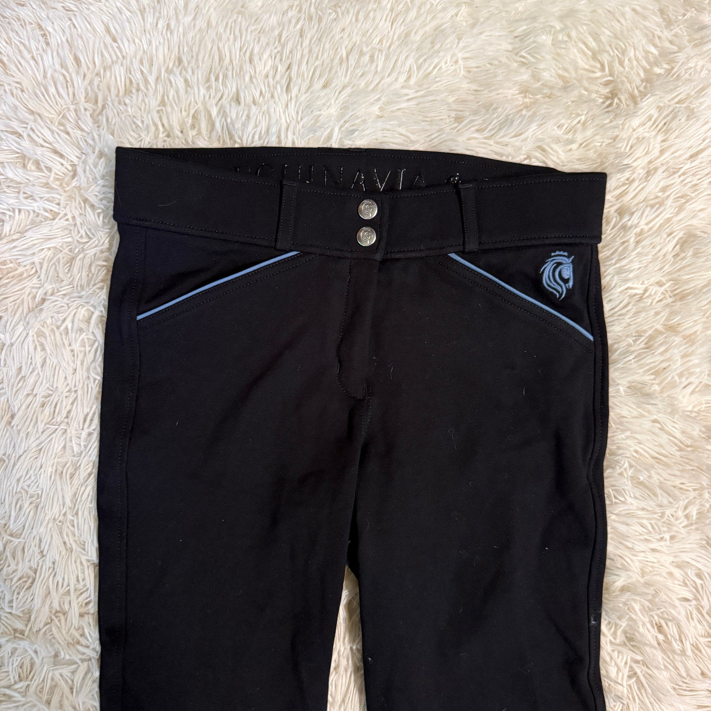 Women’s Size 28R Black Equinavia Knee Patch Horseback Riding Breeches