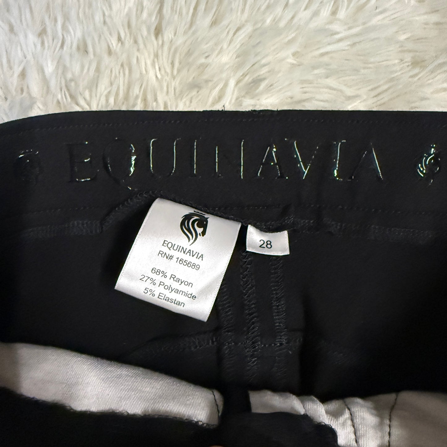 Women’s Size 28R Black Equinavia Knee Patch Horseback Riding Breeches