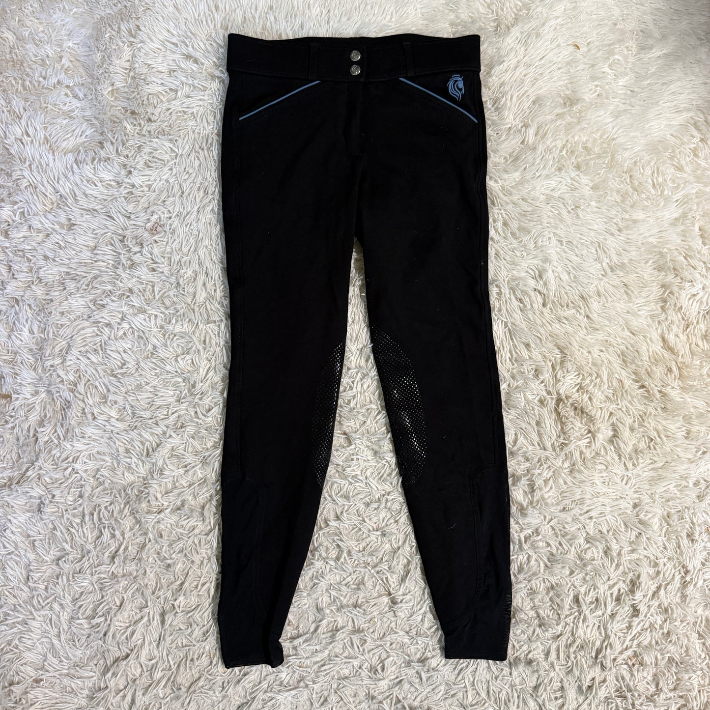 Women’s Size 28R Black Equinavia Knee Patch Horseback Riding Breeches