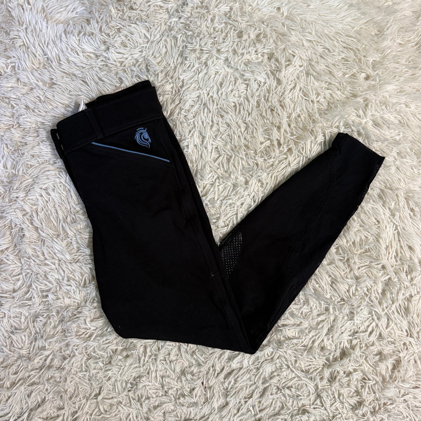 Women’s Size 28R Black Equinavia Knee Patch Horseback Riding Breeches