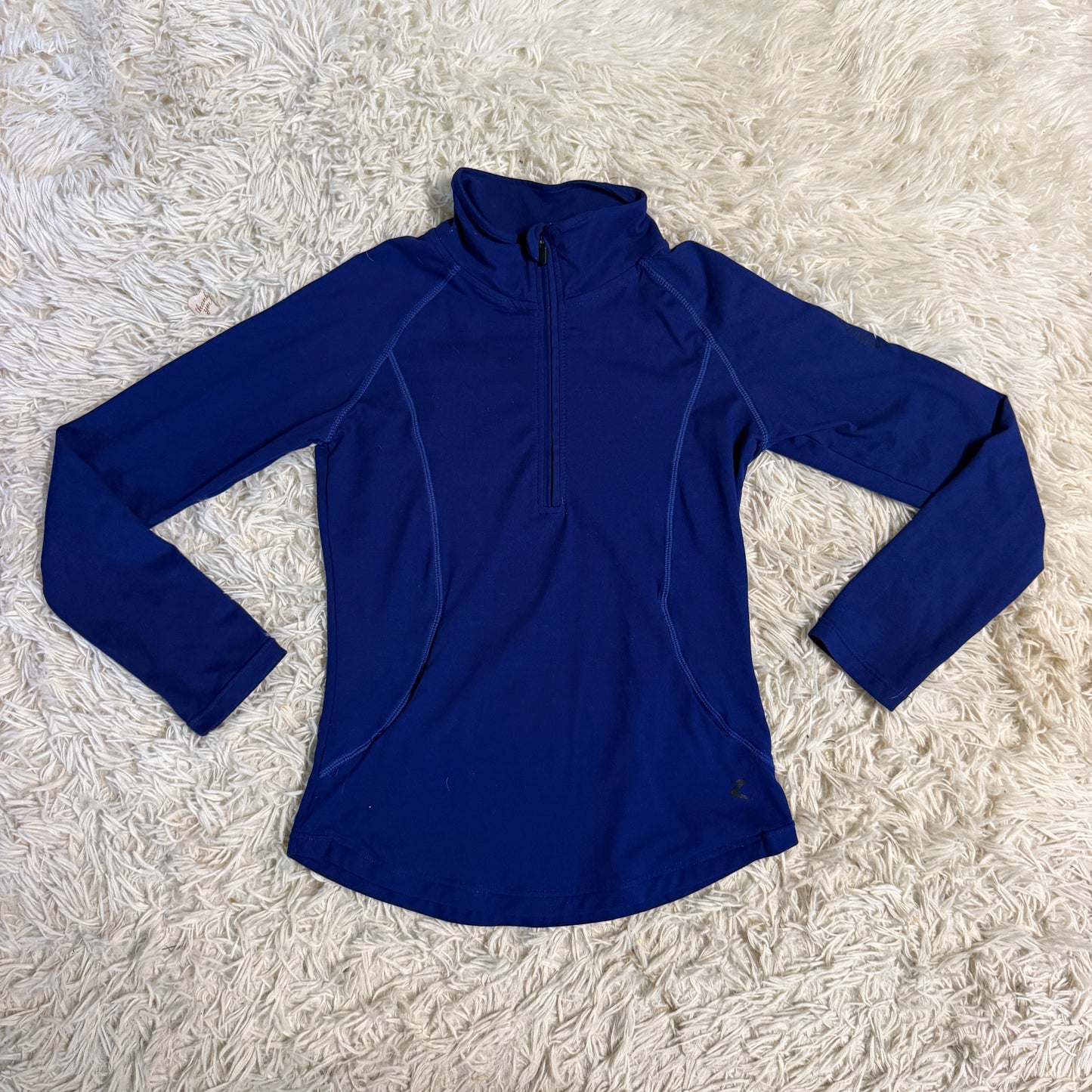 Child’s Medium Blue Horze Long Sleeve Winter Horseback Riding Shirt