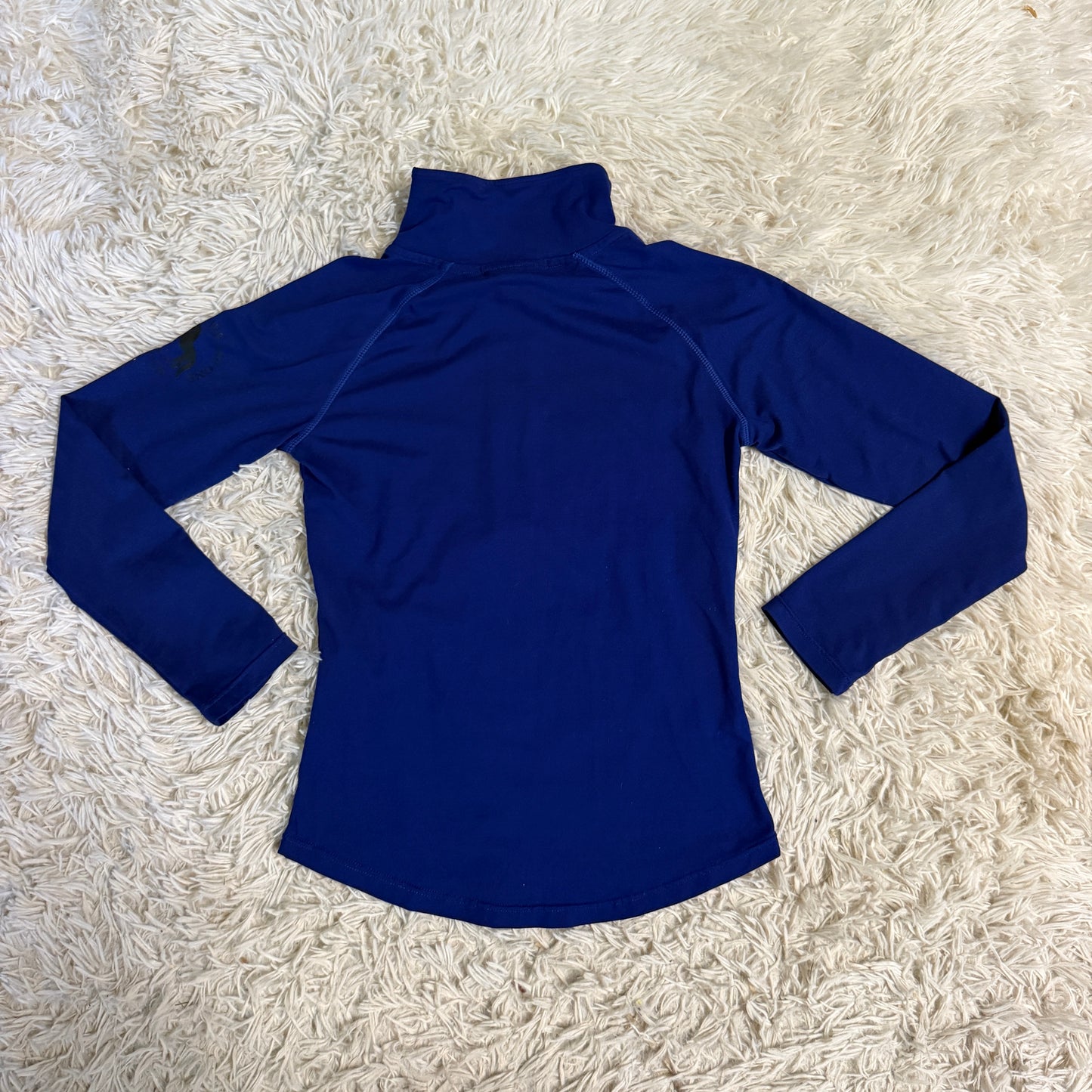 Child’s Medium Blue Horze Long Sleeve Winter Horseback Riding Shirt