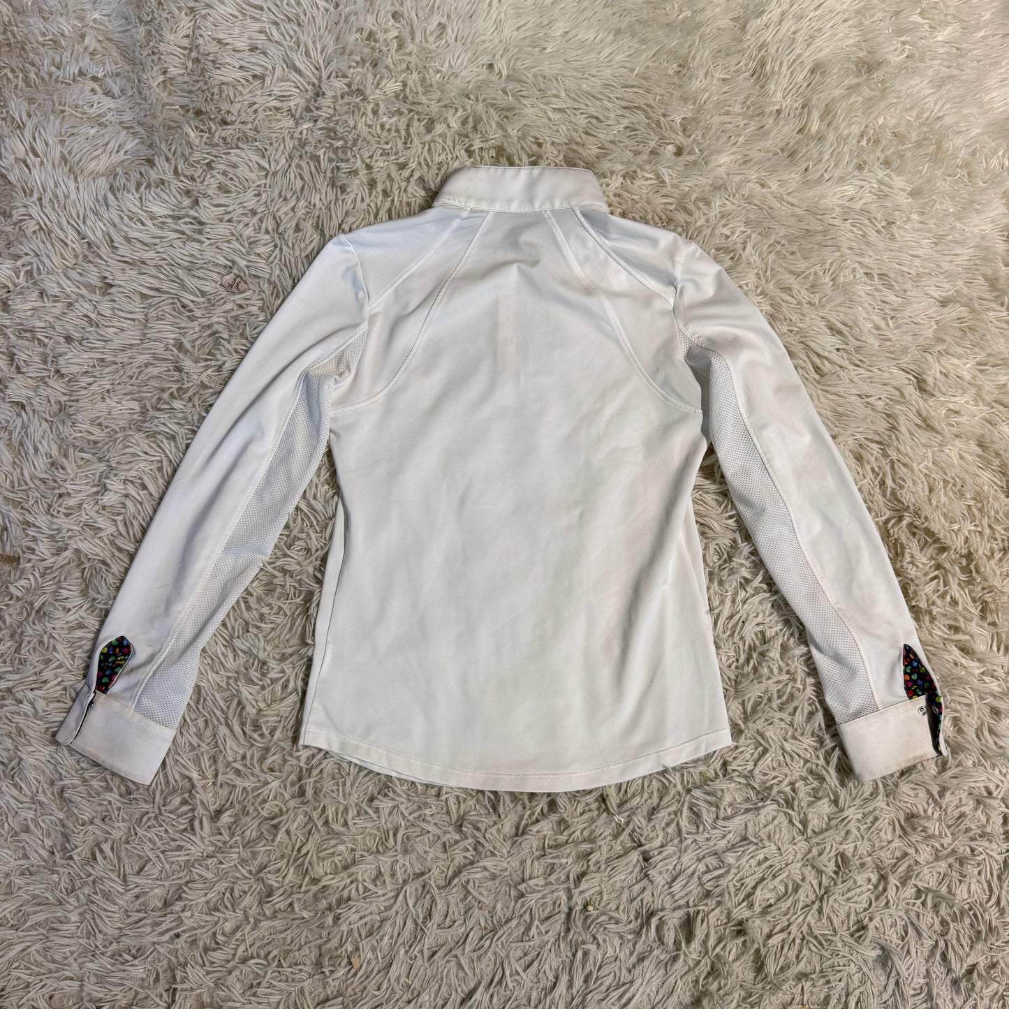 Child’s Medium White RJ Classics Long Sleeve Horseback Riding Show Shirt