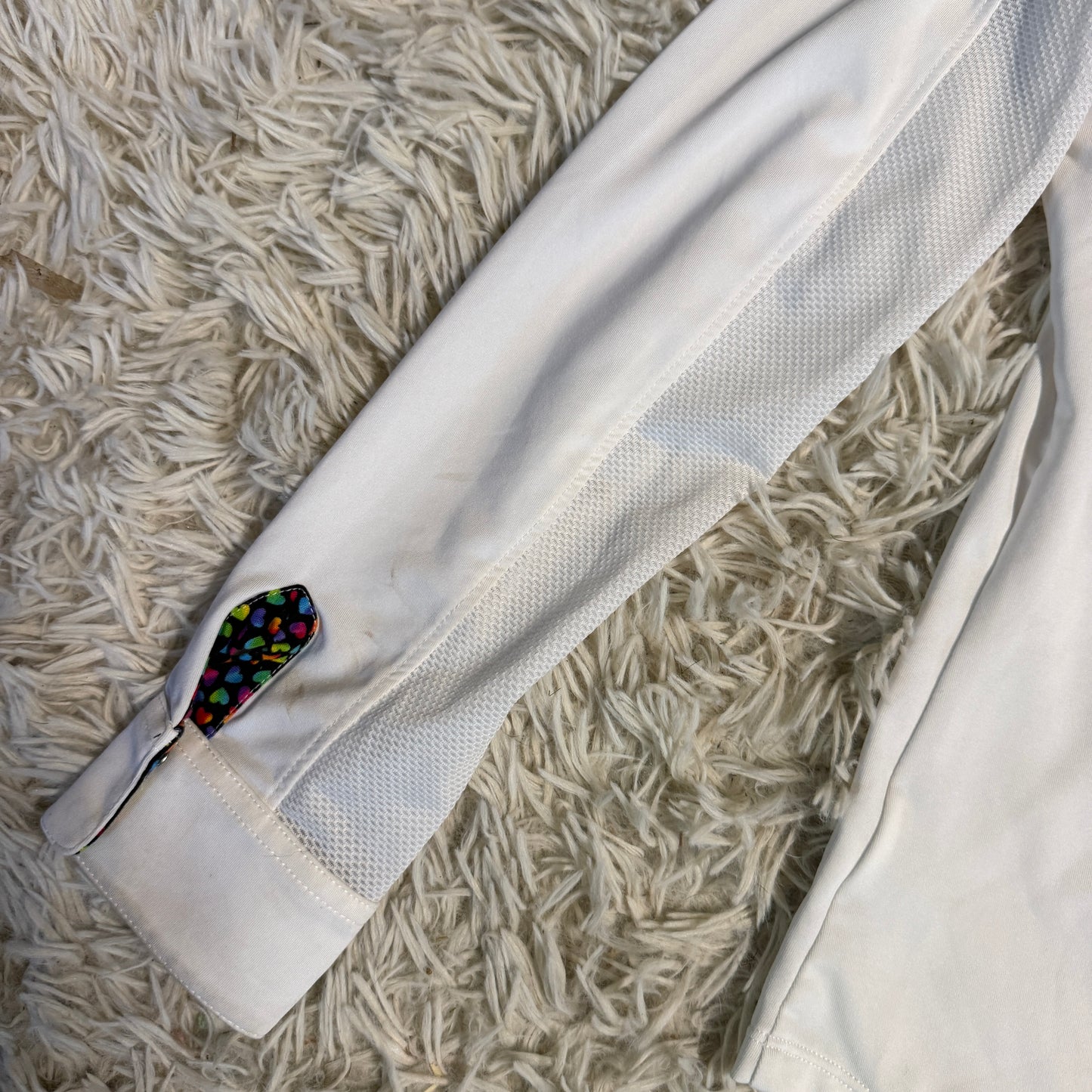 Child’s Medium White RJ Classics Long Sleeve Horseback Riding Show Shirt