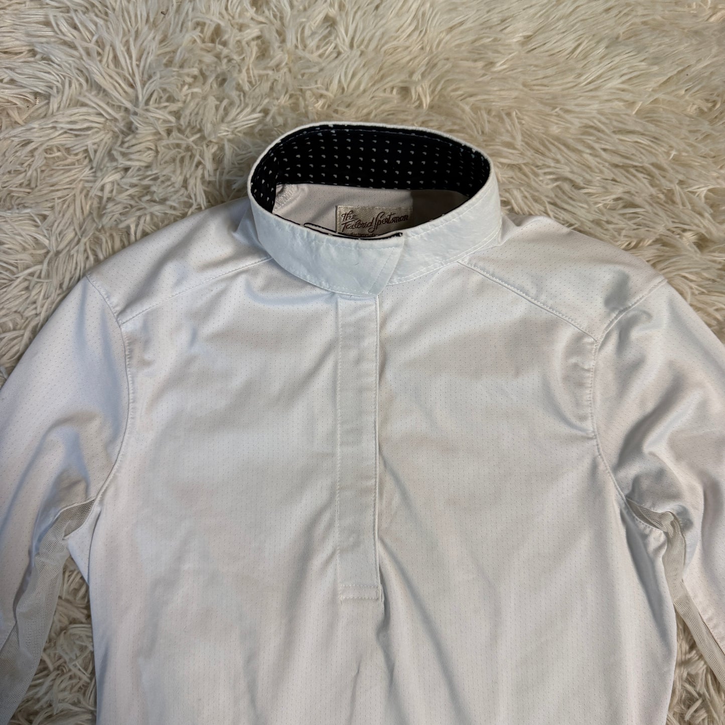 Women’s XXS White Tailored Sportsman Long Sleeve Horseback Riding Show Shirt