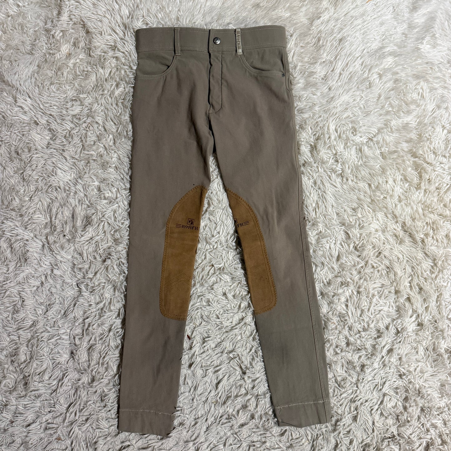 Child’s Size 12L Tan Romfh Knee Patch Horseback Riding Jodphurs