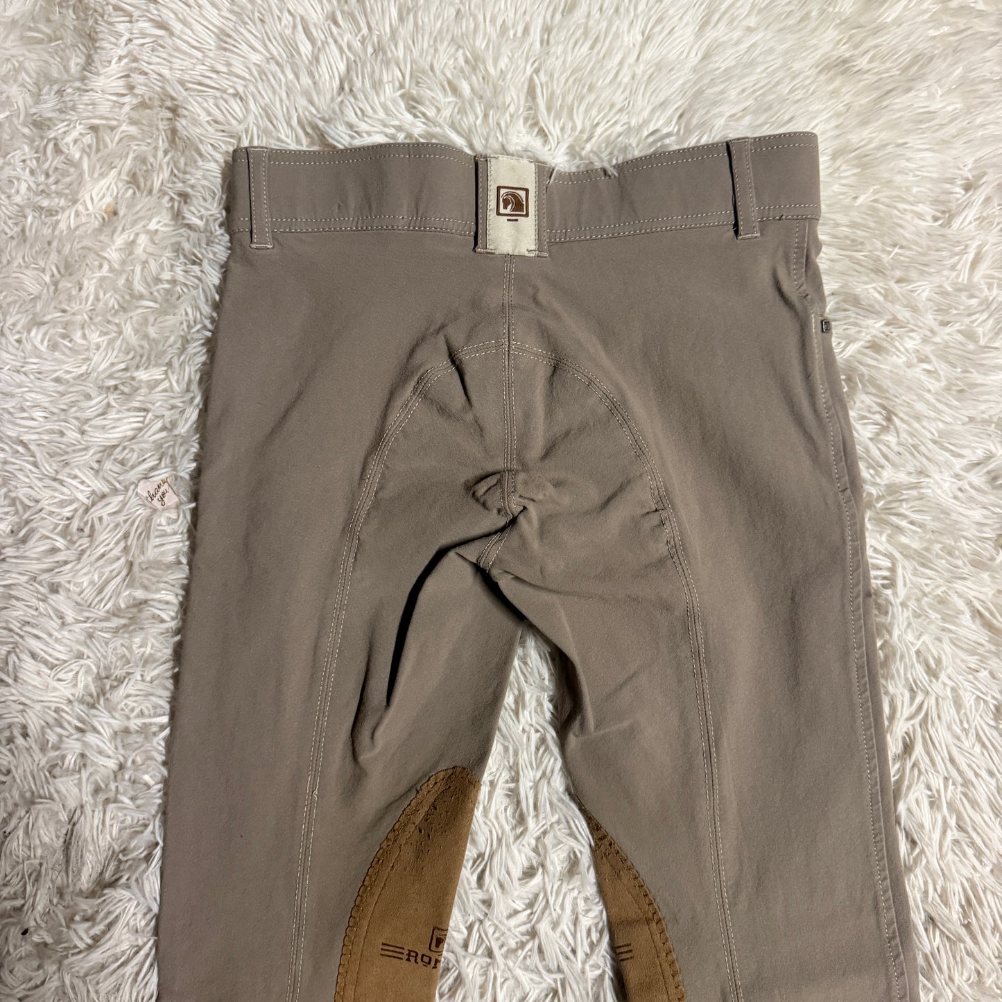 Child’s Size 12L Tan Romfh Knee Patch Horseback Riding Jodphurs