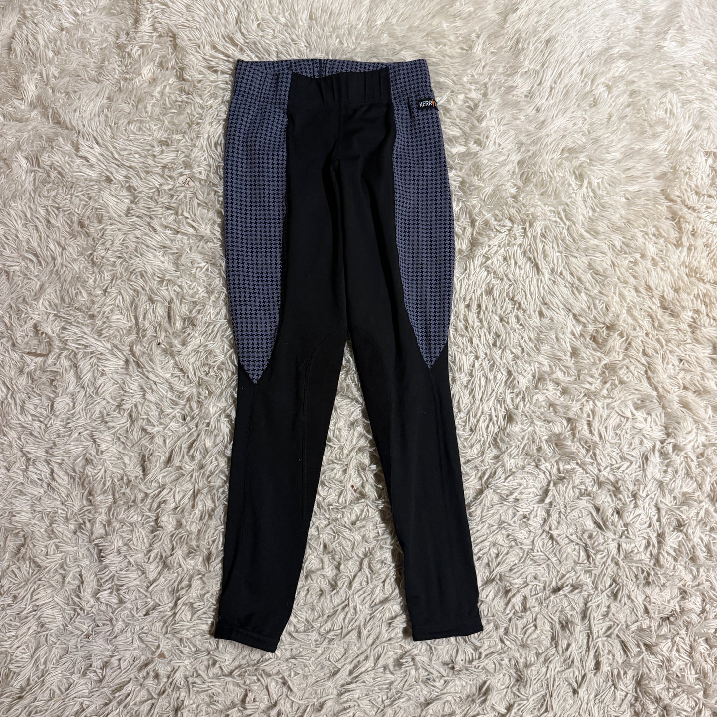 Women’s Small Blue/Black Kerrits Knee Patch Horseback Riding Tights