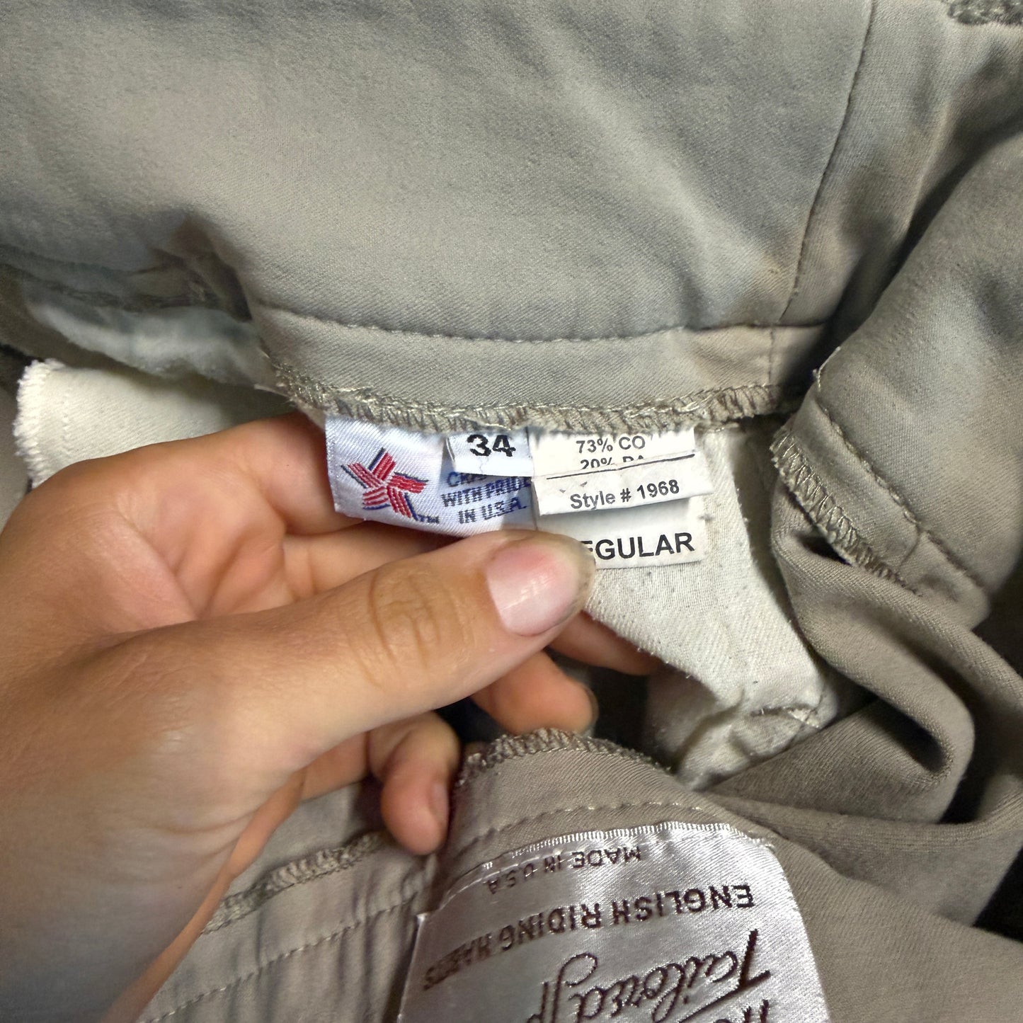 Women’s Size 34R Tan Tailored Sportsman Knee Patch Horseback Riding Breeches
