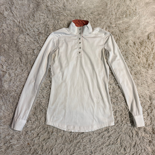 Women’s XS White Essex Classics Long Sleeve Horseback Riding Show Shirt