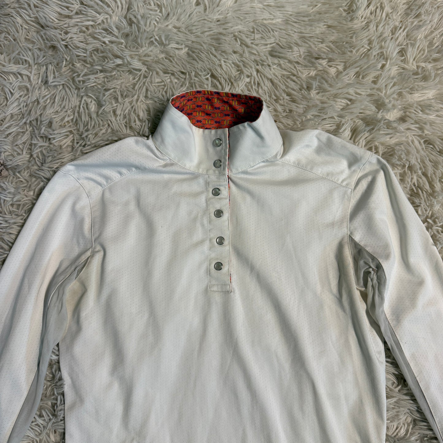 Women’s XS White Essex Classics Long Sleeve Horseback Riding Show Shirt