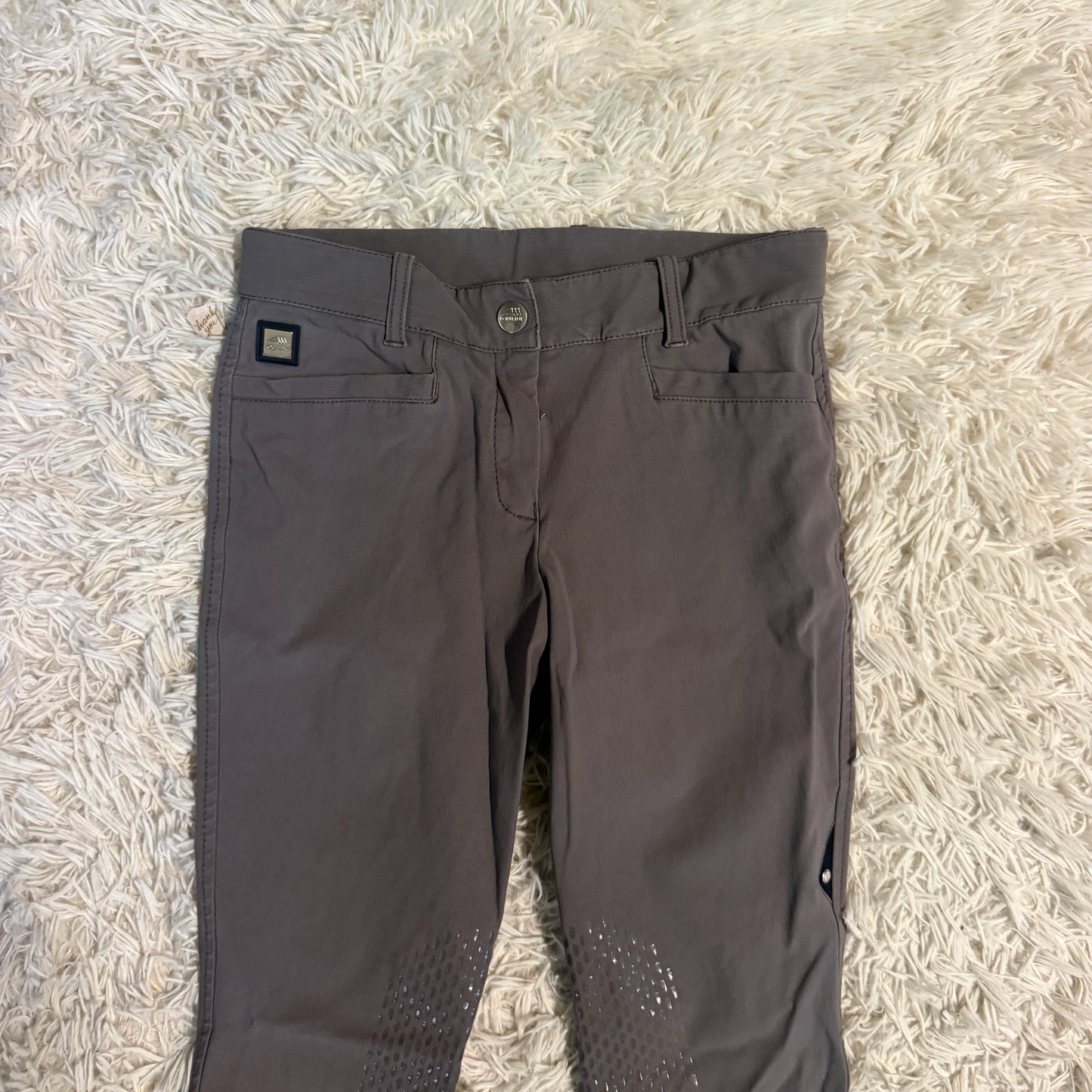 Women’s Size IT42 Grey Equiline Knee Patch Horseback Riding Breeches