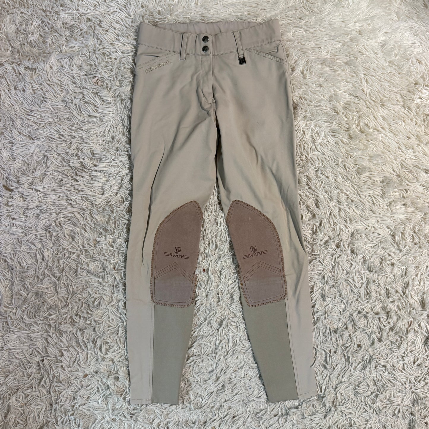 Women’s Size 26R Tan Romfh Knee Patch Horseback Riding Breeches
