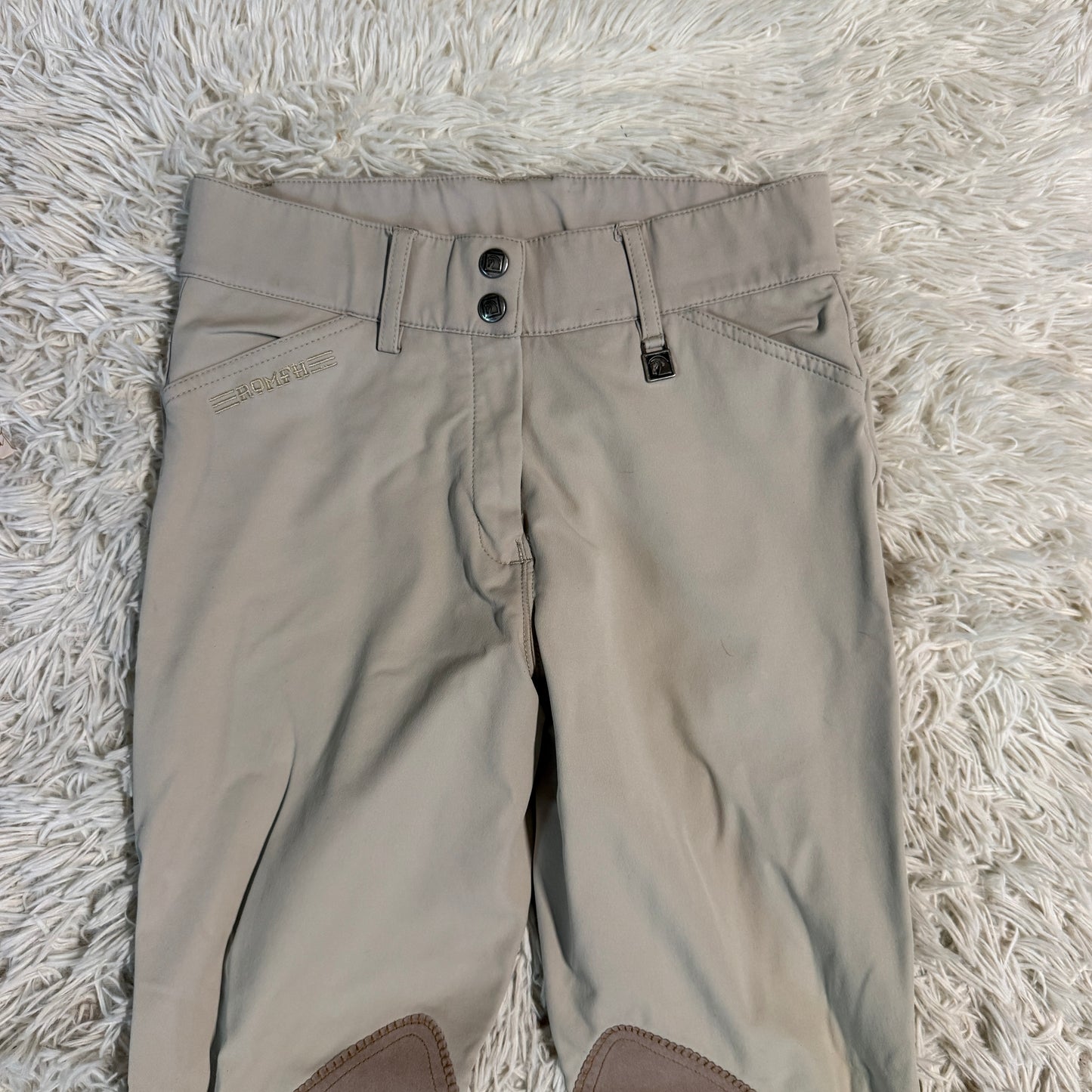 Women’s Size 26R Tan Romfh Knee Patch Horseback Riding Breeches