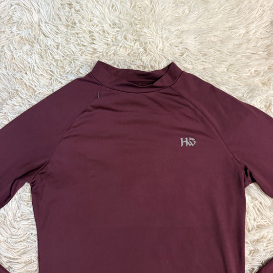 Women’s Large Burgundy Horseware Long Sleeve Horseback Riding Sunshirt