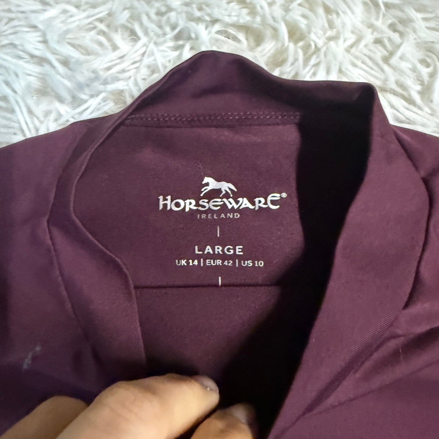 Women’s Large Burgundy Horseware Long Sleeve Horseback Riding Sunshirt